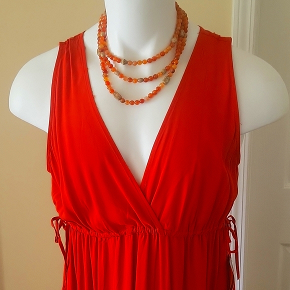Max Studio Maxi Sun Dress Terracotta - Picture 2 of 3